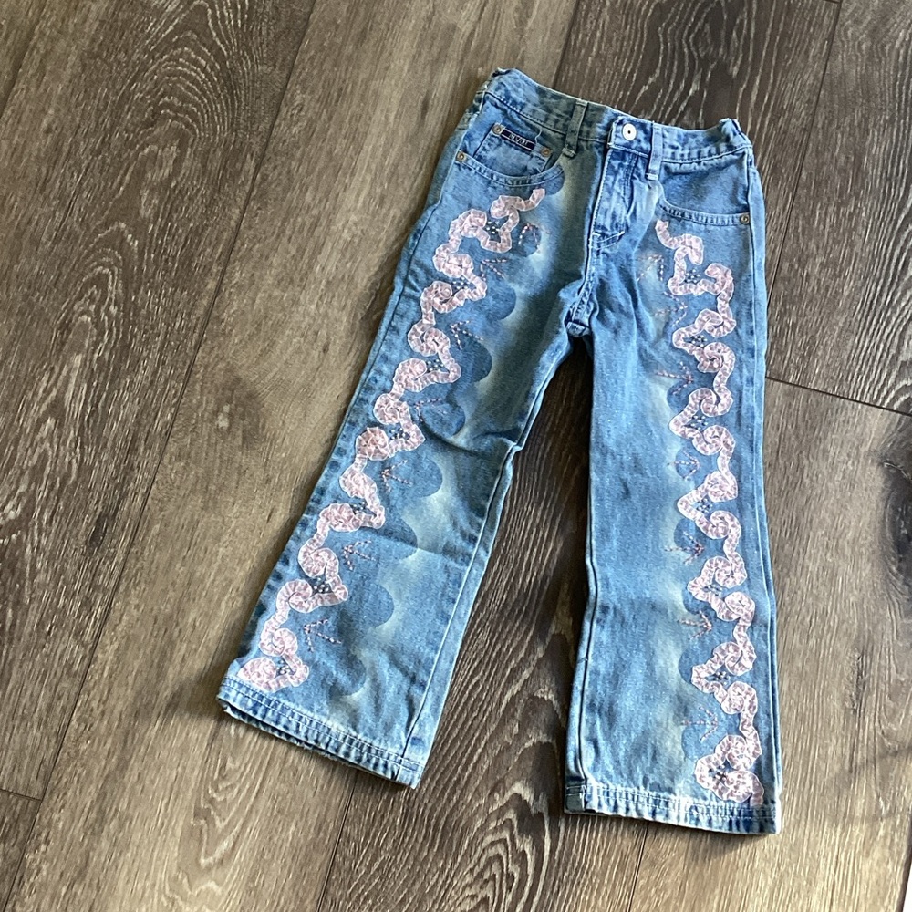 Revolt Jeans Kids Denim with Pink Swirl
